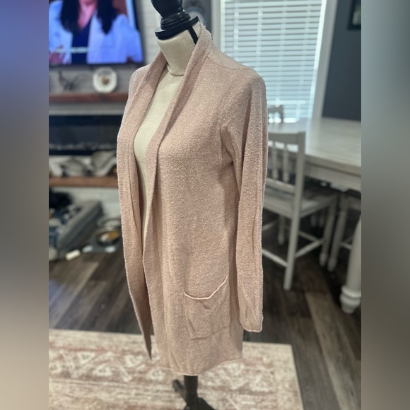 Barefoot Dreams Cozychic Lite Open Front Cardigan Sweater Blush Pink Small Soft - Picture 2 of 6